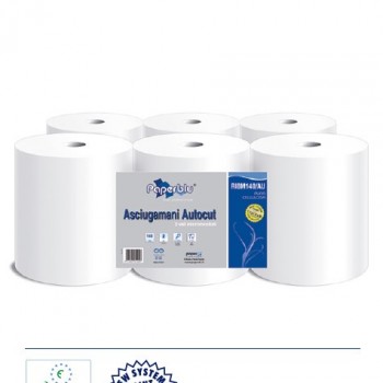 Asciugamano Autocut Pura Cellulosa 2 Veli Mt.140 Rotoli 6
