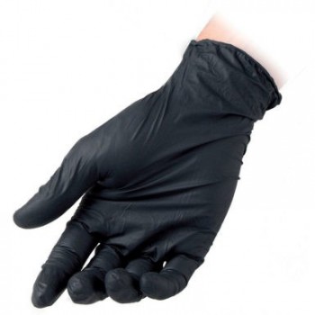 Guanto Nitrile NERO Senza Polvere Pezzi 100 Taglia L