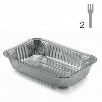 Vaschetta Alluminio 101P (cm. 21x14) Porzioni 2 Pz.100