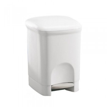 Pattumiera Pedale Lt.4 Plastica bianca