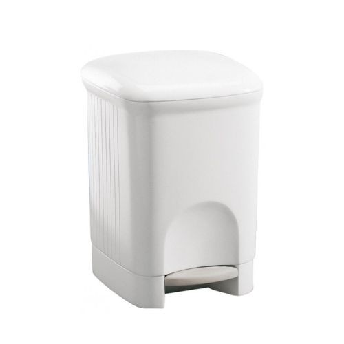 Pattumiera Pedale Lt.4 Plastica bianca